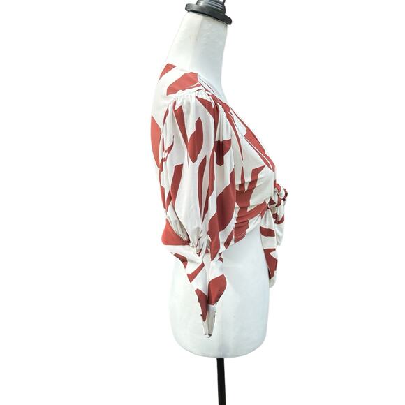 Express Short Sleeve Women's Medium Top Red - Picture 2 of 4